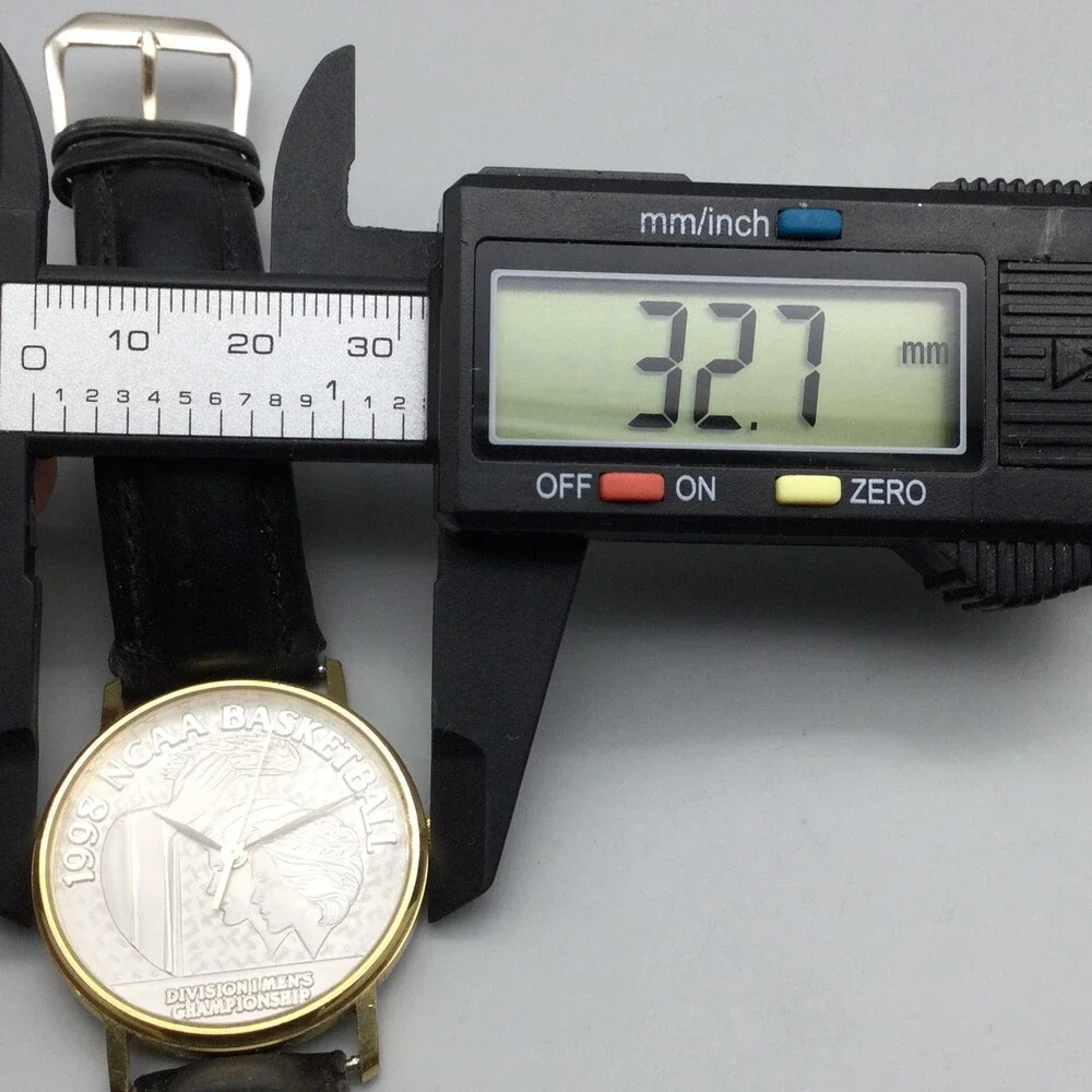 Vintage 1998 NCAA Basketball Mens Watch 33mm Silver Dial Leather New Battery